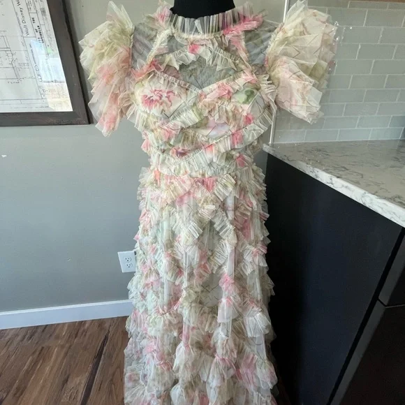 Pink Cap Sleeve Maxi Dress - Picture 6 of 13